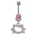 Kolczyk do pępka Hello Kitty różowy