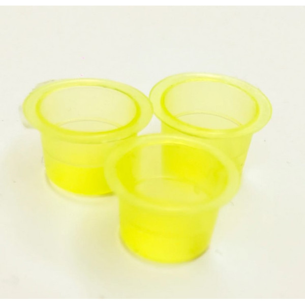 Kubeczki do farby tuszu do tatuażu M 8mm żółte 50sztuk