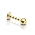 Labret kolczyk do wargi brody złoty Kulka 1.2/6/3mm