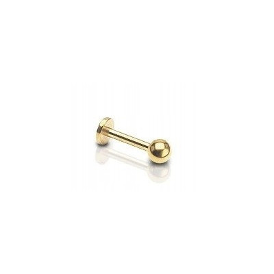 Labret kolczyk do wargi brody złoty Kulka 1.2/6/3mm