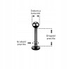 Kolczyk do uszu labret z kuleczką czarny 1,2/8/3