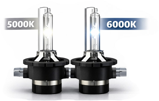Porównanie żarników xenon 5000K i 6000K